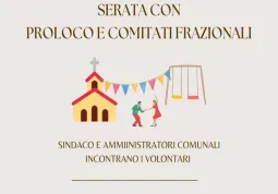 Martedì 19 novembre serata con proloco e comitati frazionali